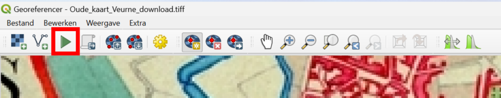 Geoverwijzingen starten in de Georeferencer van QGIS