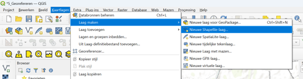 Een nieuwe werklaag aanmaken in QGIS