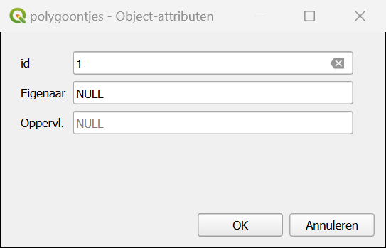 Polygonen tekenen in QGIS (object-attributen invullen)