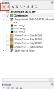 Knop voor lagen opmaken in QGIS