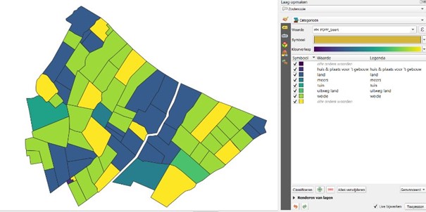 Lagen opmaken met kleur in QGIS (categorieen)