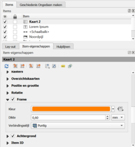 Een detailkaart opmaken in de afdruklay-out van QGIS