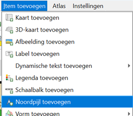 Een noordpijl toevoegen in de afdruklay-out van QGIS