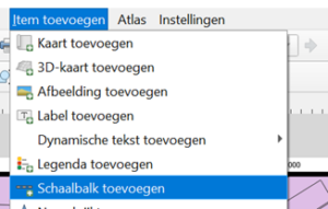 Een schaalbalk toevoegen in de afdruklay-out van QGIS