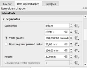 Een schaalbalk toevoegen in de afdruklay-out van QGIS - uitzicht van de schaalbalk veranderen