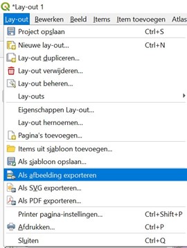 Kaart als afbeelding exporteren in de afdruklay-out van QGIS