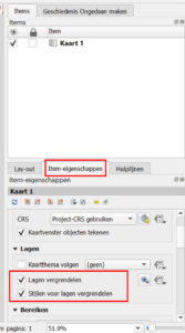 Lagen en stijlen vergrendelen in de afdruklay-out van QGIS