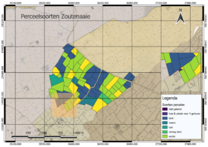 Mogelijk eindresultaat van een kaart gemaakt in de afdruklay-out van QGIS