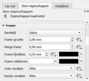 Randstijl kiezen in de afdruklay-out van QGIS