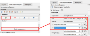 Rasterlijnen aanmaken in de afdruklay-out van QGIS