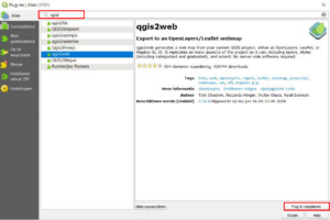Plug-in qgis2web installeren in QGIS