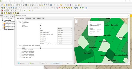 Preview van je webkaart in QGIS