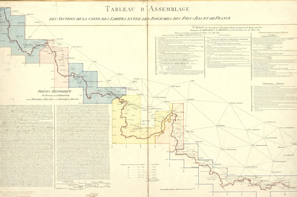 Een historische kaart van de Pays-Bas in Frankijk