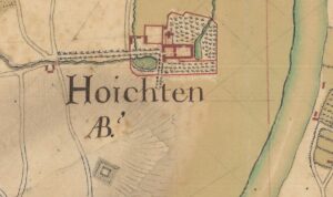 Stukje van een oude Villaretkaart waarop 'Hoichten AB' staat