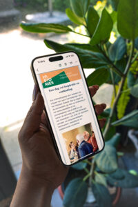 Nieuwsbrief van Histories afgebeeld op een smartphone